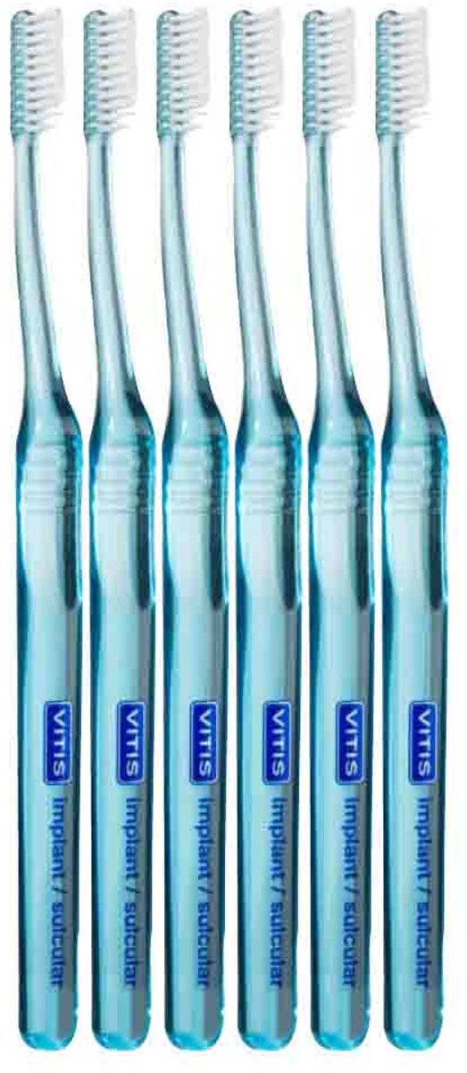 Vitis - Implantaten Tandenborstel Sulcular - 6 x 1 stuk - Voordeelverpakking