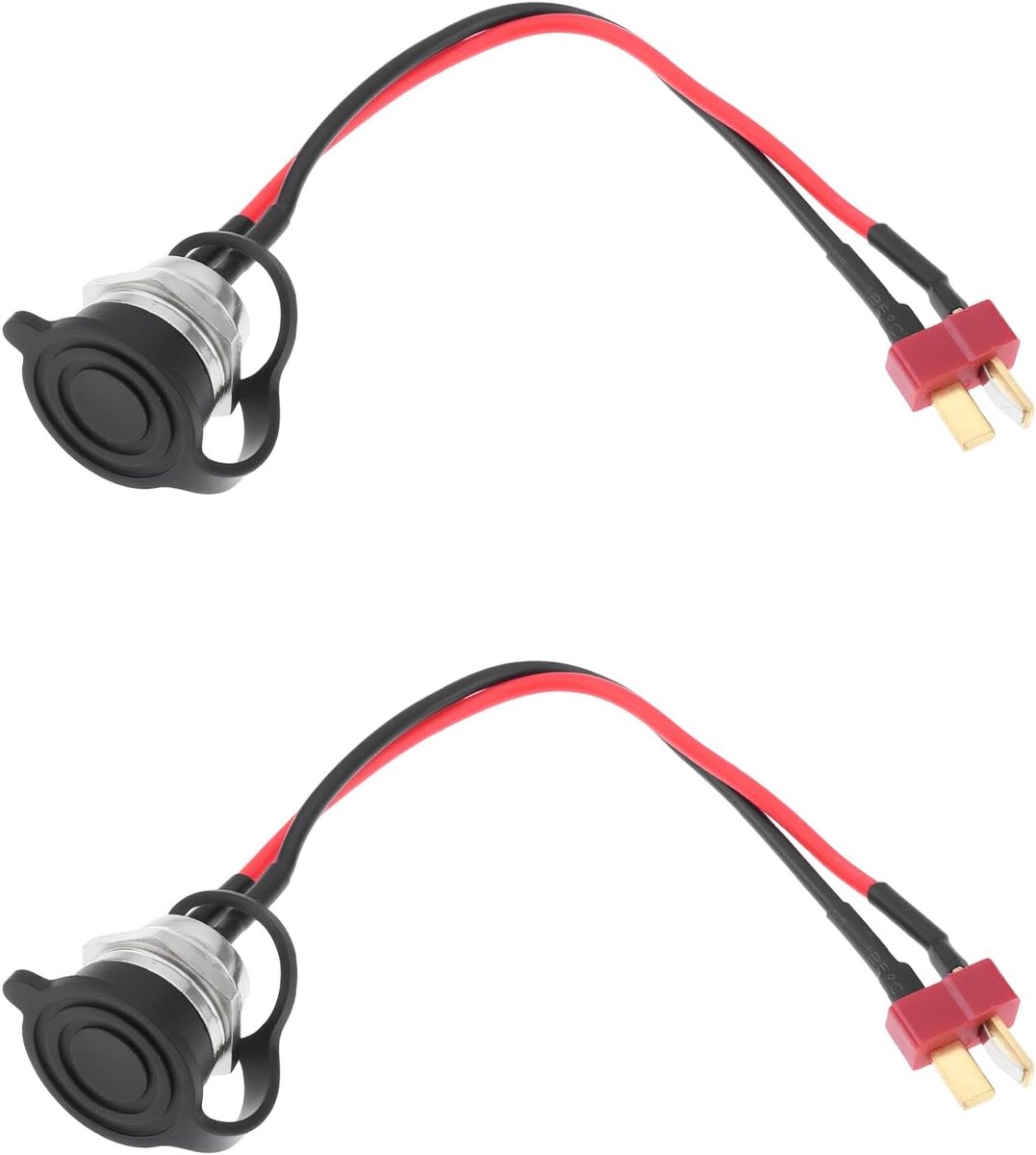 SnelShoppen - 2 STKS Elektrische Scooter Oplaadkabel 3 Pin T Type Connector 19cm - Compatibel met Diverse Elektrische Scooters - Stabiele Stroomaanslu