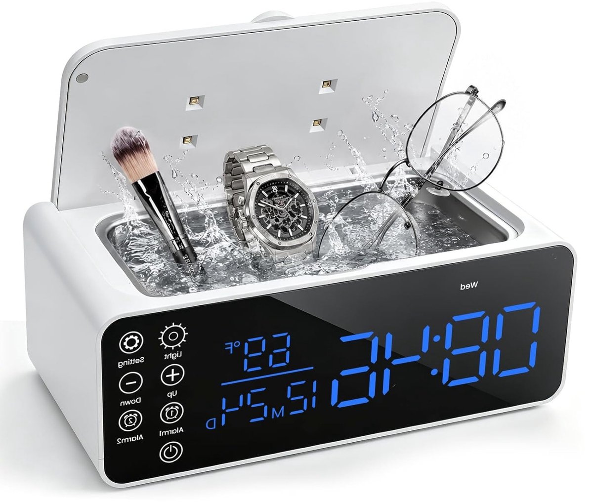 Ultrasoon reinigingsapparaat voor brillen, ringen en horloges - 500 ml, 48 kHz, LCD-display, ideaal voor tandbeugels en sieraden reinigen