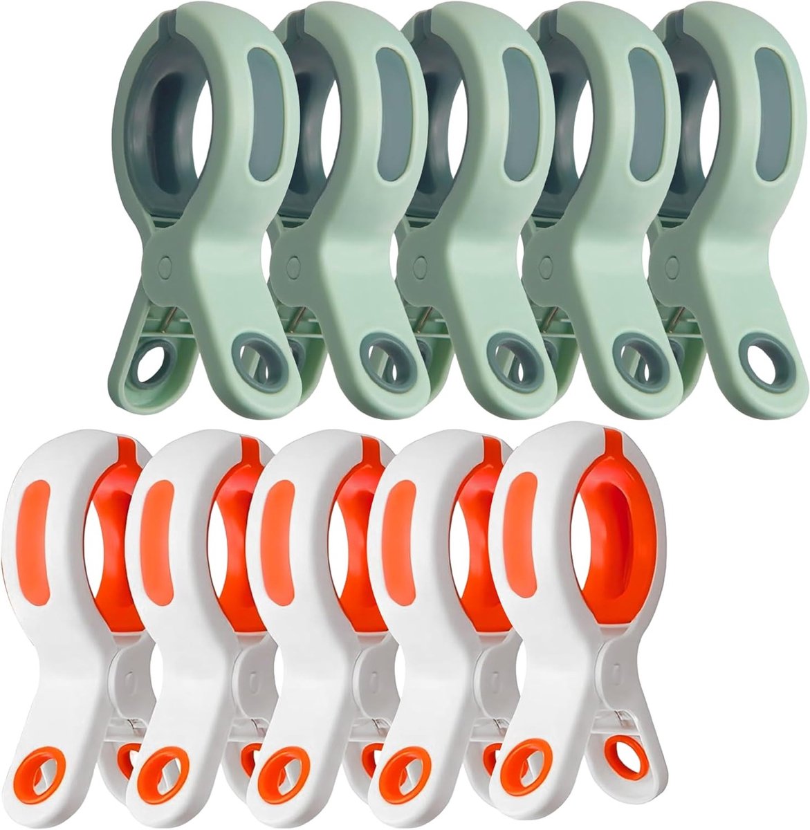 Grote Kledingknijpers voor Handdoeken en Strandstoelen - 10 Stuks Winddichte Kledingclips voor Buitengebruik en Touwtjes