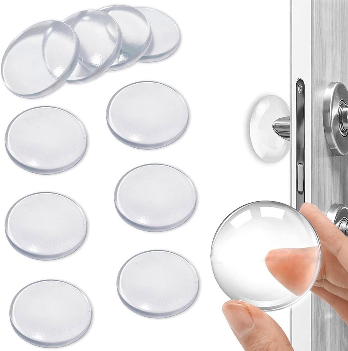 Sterke Zelfklevende Rubber Stootdempers voor Muren, Transparante Rondjes, Bescherming voor Meubels, Set van 10