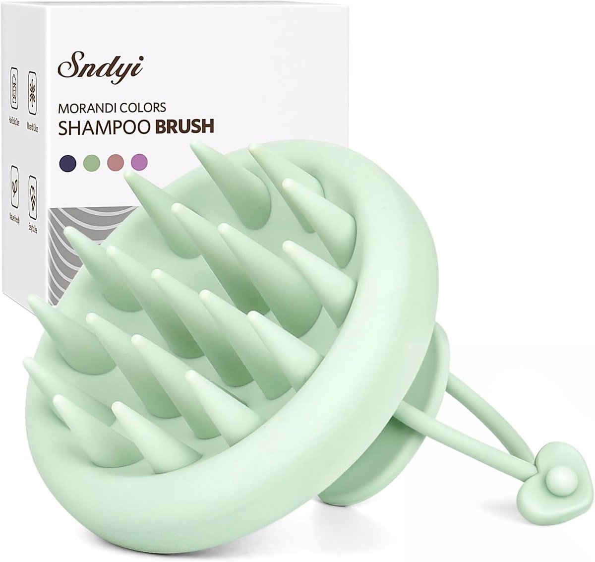 SnelShoppen - Scalp Massage Brush Silicone Haarborstel voor Shampoo & Hoofdmassage, Dandruff Verminderen, Haargroei Stimuleren, Groen