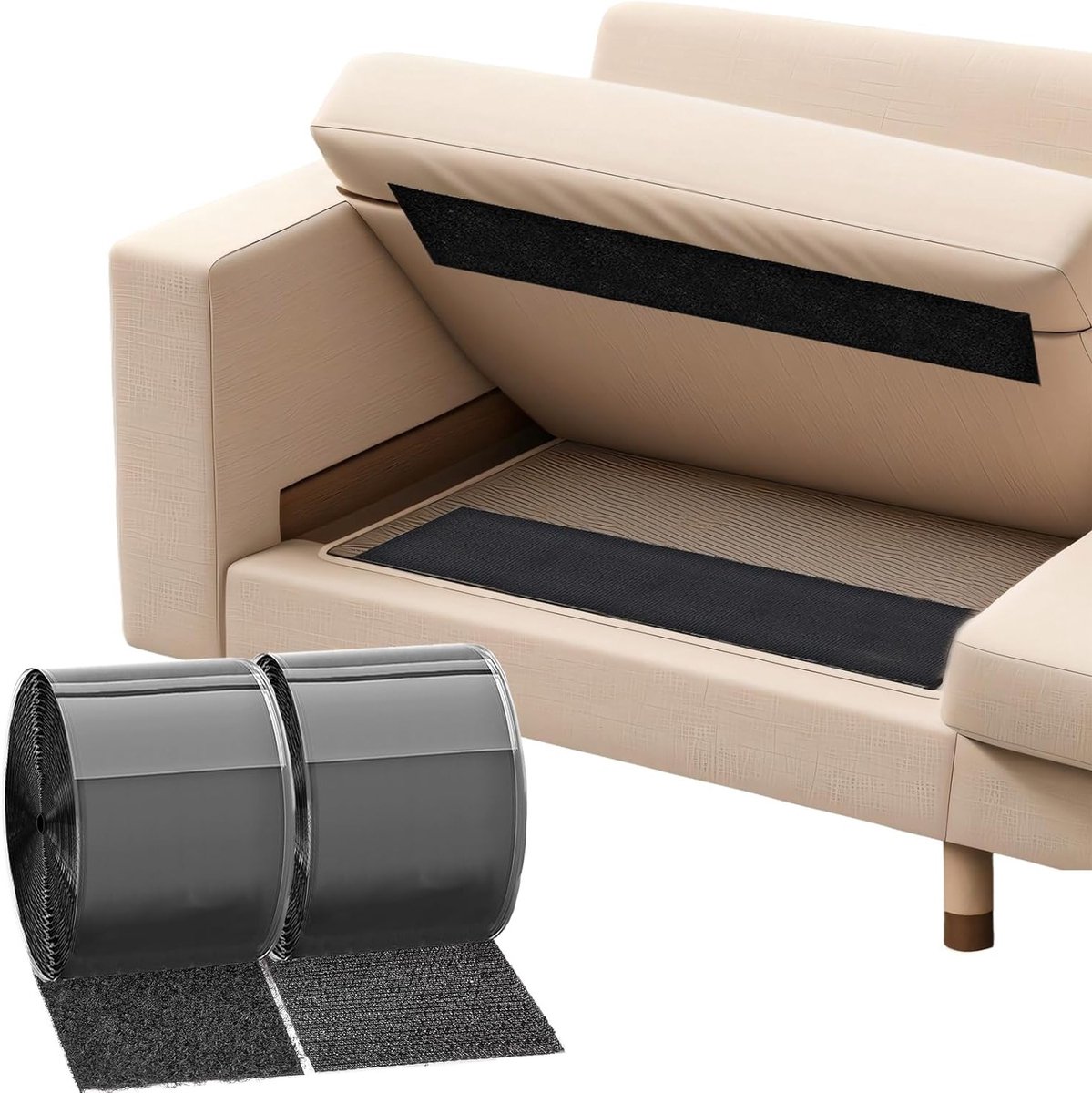4.3" x 26.3ft Anti-slip Tape voor Meubels, Voorkom Glijden van Kussens, Matten en Tapijten, Ideaal voor Thuis en Kantoor DIY Projecten