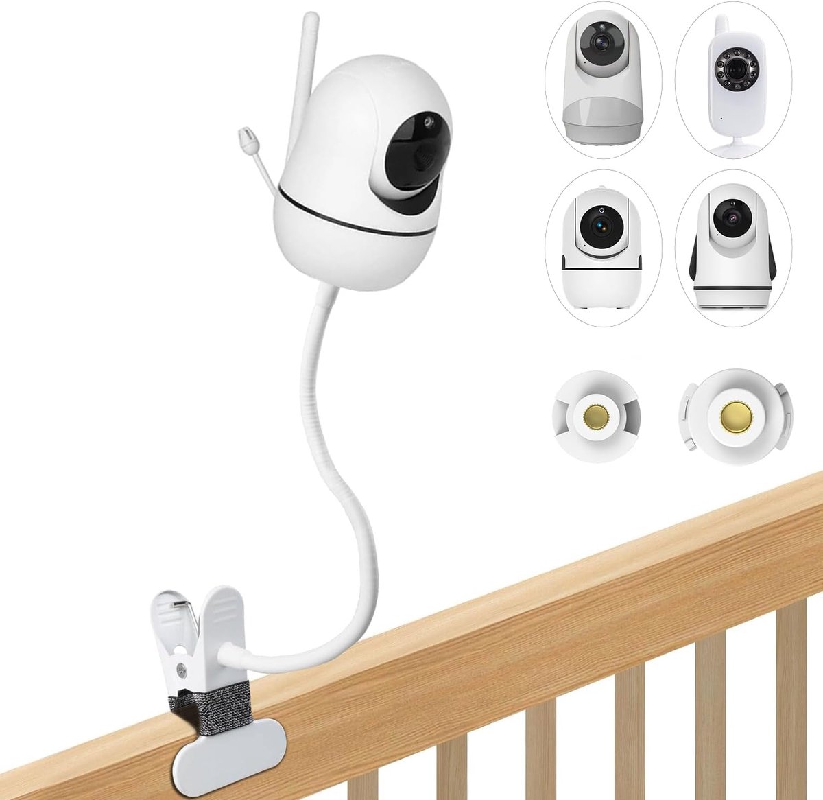 SnelShoppen - Flexibele Babyfoonhouder Universele Babymonitorstandaard 360 Graden Verstelbare Camerahouder 1/4 Inch Schroef Voor Babyfoons Bewakingsca