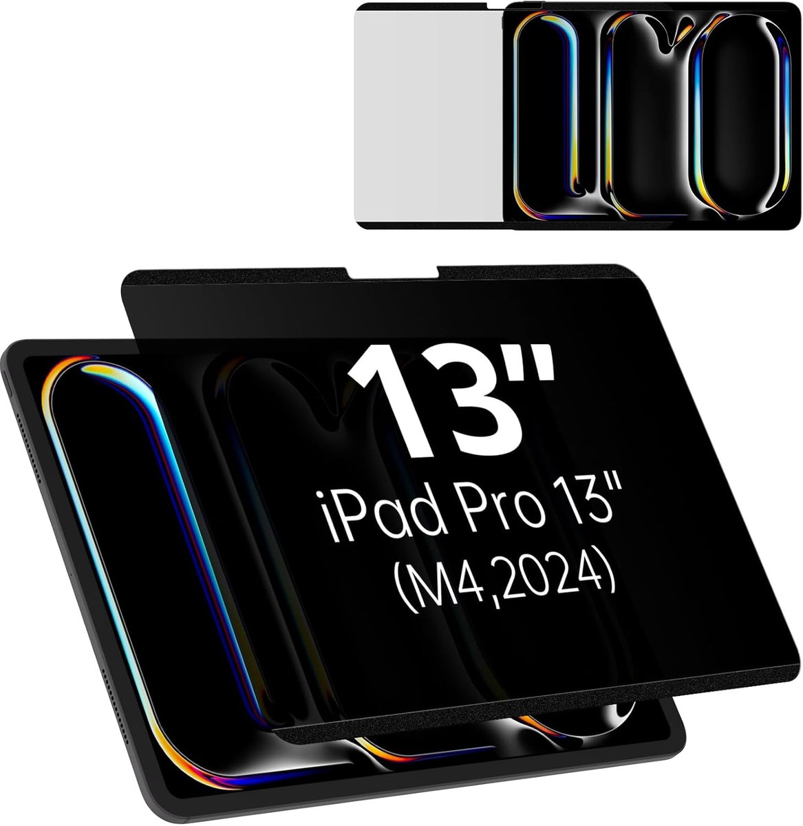 Thijox - Magnetische Displaybescherming voor iPad Pro 13 inch 2024 - Afneembaar Privacyfilter - Anti-Spionage Beschermfolie - Schermfolie - Zwart