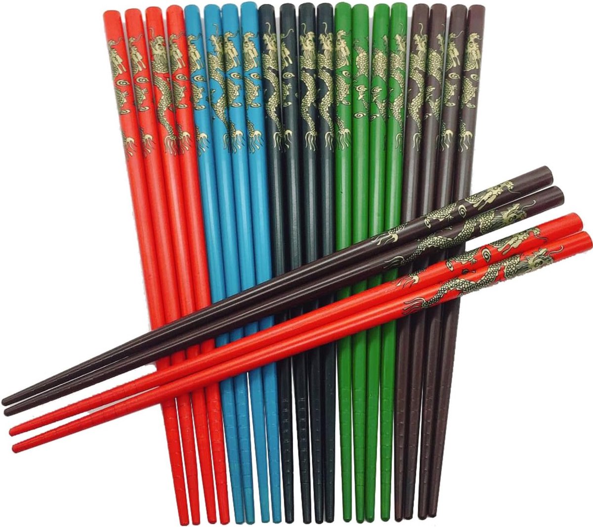 SnelShoppen - Japanse bamboe eetstokjes tarragon - 5 paar herbruikbare chopsticks voor sushi, ramen, Aziatische gerechten - Perfect voor keuken en fee