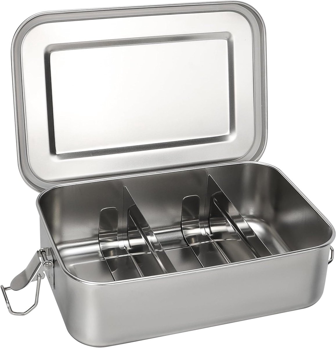 SnelShoppen - 1400ml RVS Lunch Box - Waterdichte Bento Box met Compartimenten en Levenslange Seals voor School, Werk en Picknick - Duurzaam en BPA-vri