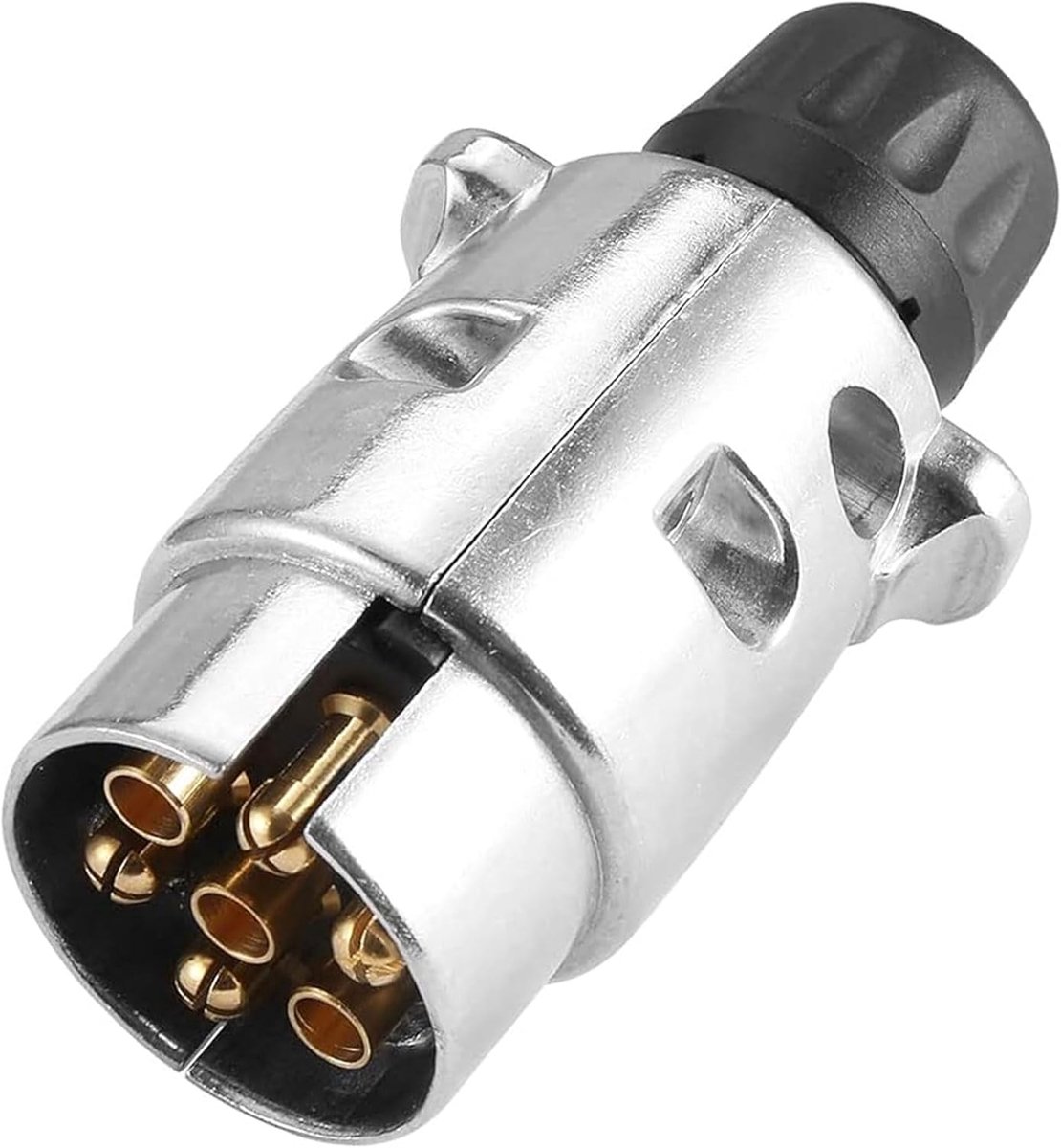 SnelShoppen - Trailer Plug 7 Pole Metal 12V - Waterdichte 7-Pin Aluminium Stekker voor Caravans, Motorhomes, Trucks en Tractors