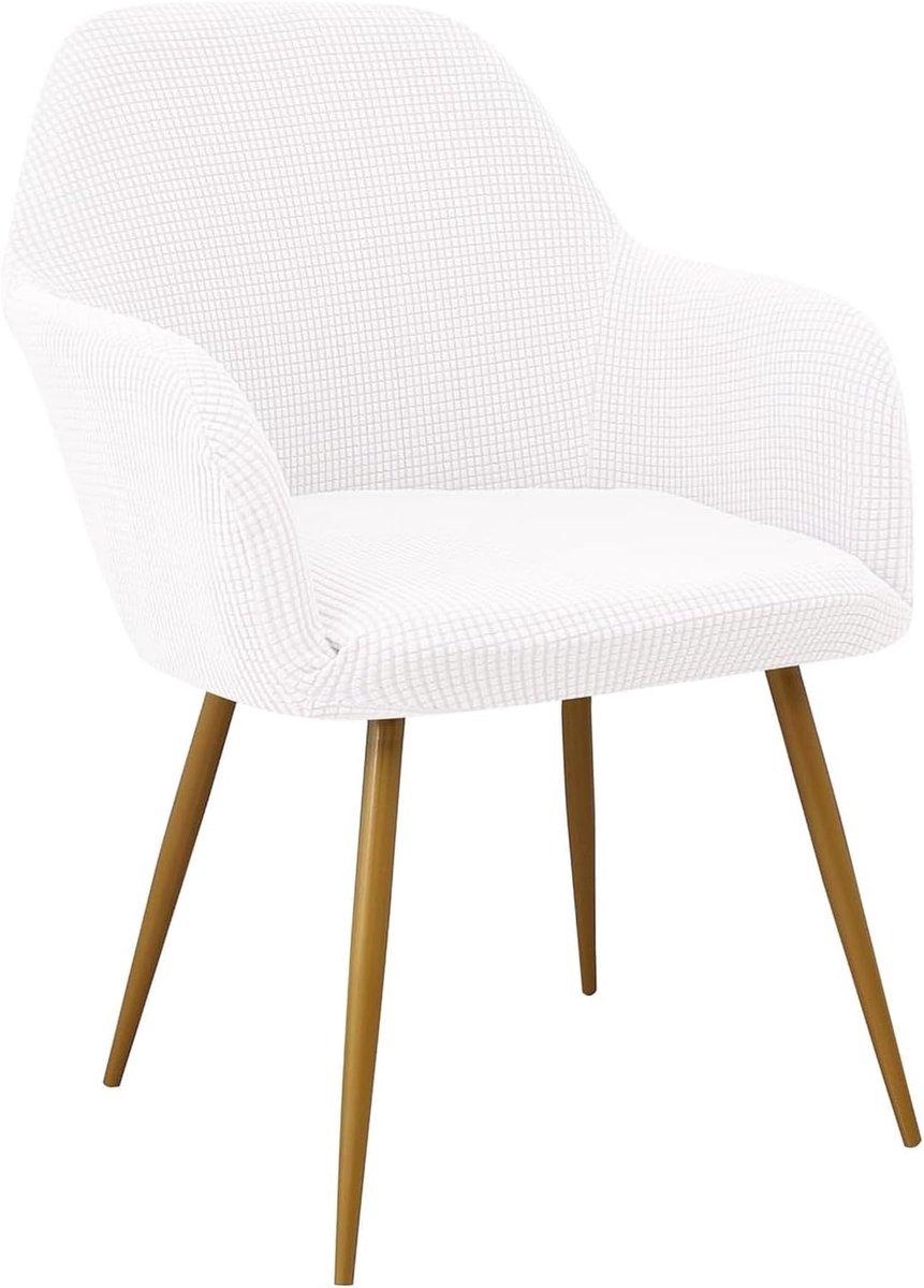 SnelShoppen - 4 Stuks Rocking Chair Covers - Elastische Jacquard Stoel Covers voor Kantoorstoel, Computerstoel, Swivel Stoelen - Milky White - Comfort