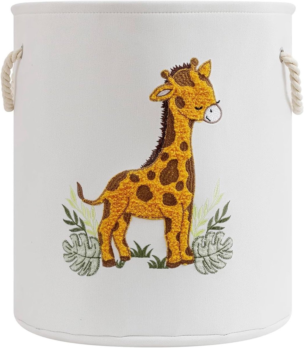 Wasmand 58L met Gele Giraffe Print, Ideaal voor Kinderen, Ruimtebesparend en Stijlvol