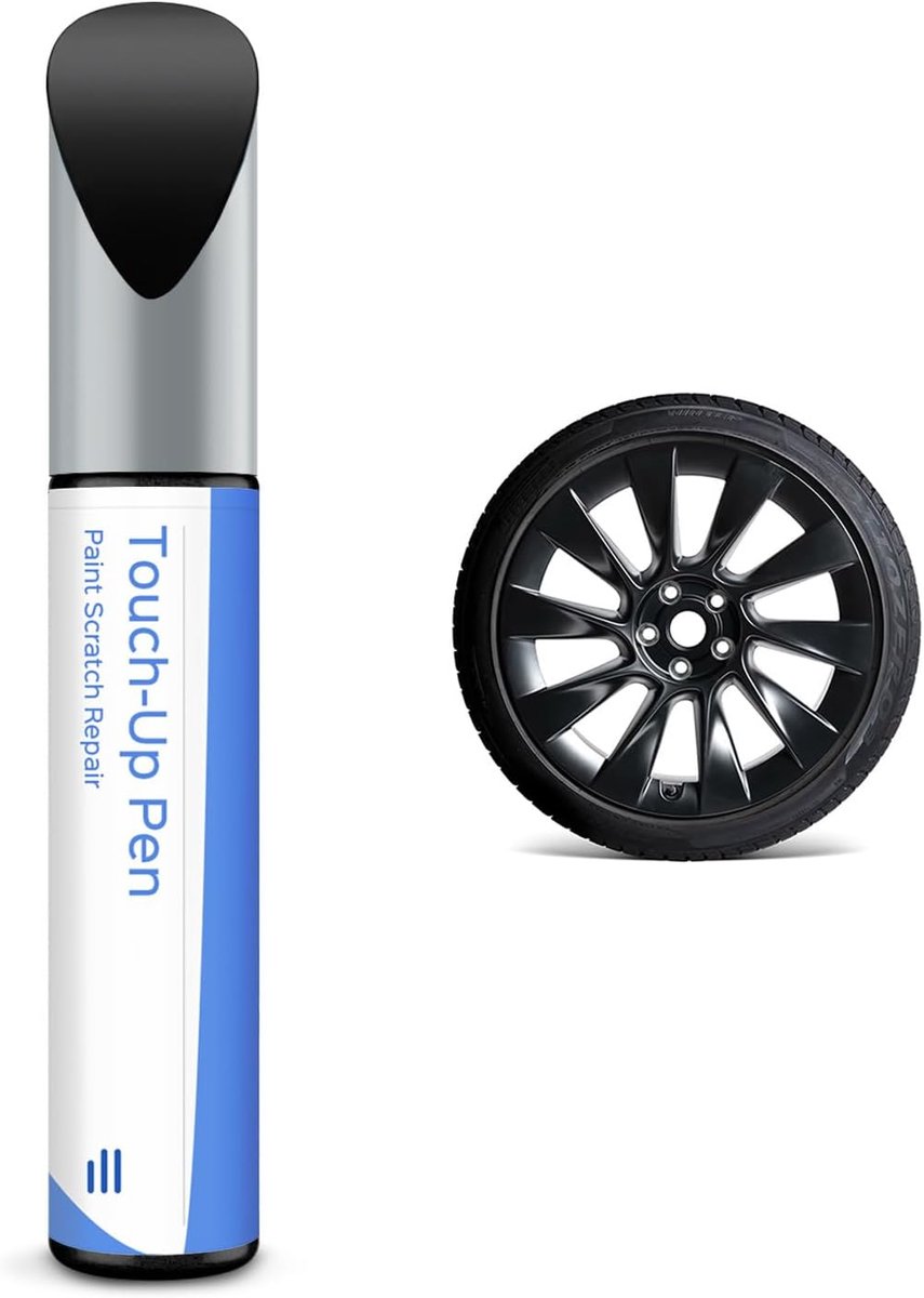SnelShoppen - Black Matte Tesla DIY Rims Paint Pen voor Model Y 20 inch - Krassen Verbergen, Perfecte Kleuraanpassing, Gemakkelijk in Gebruik