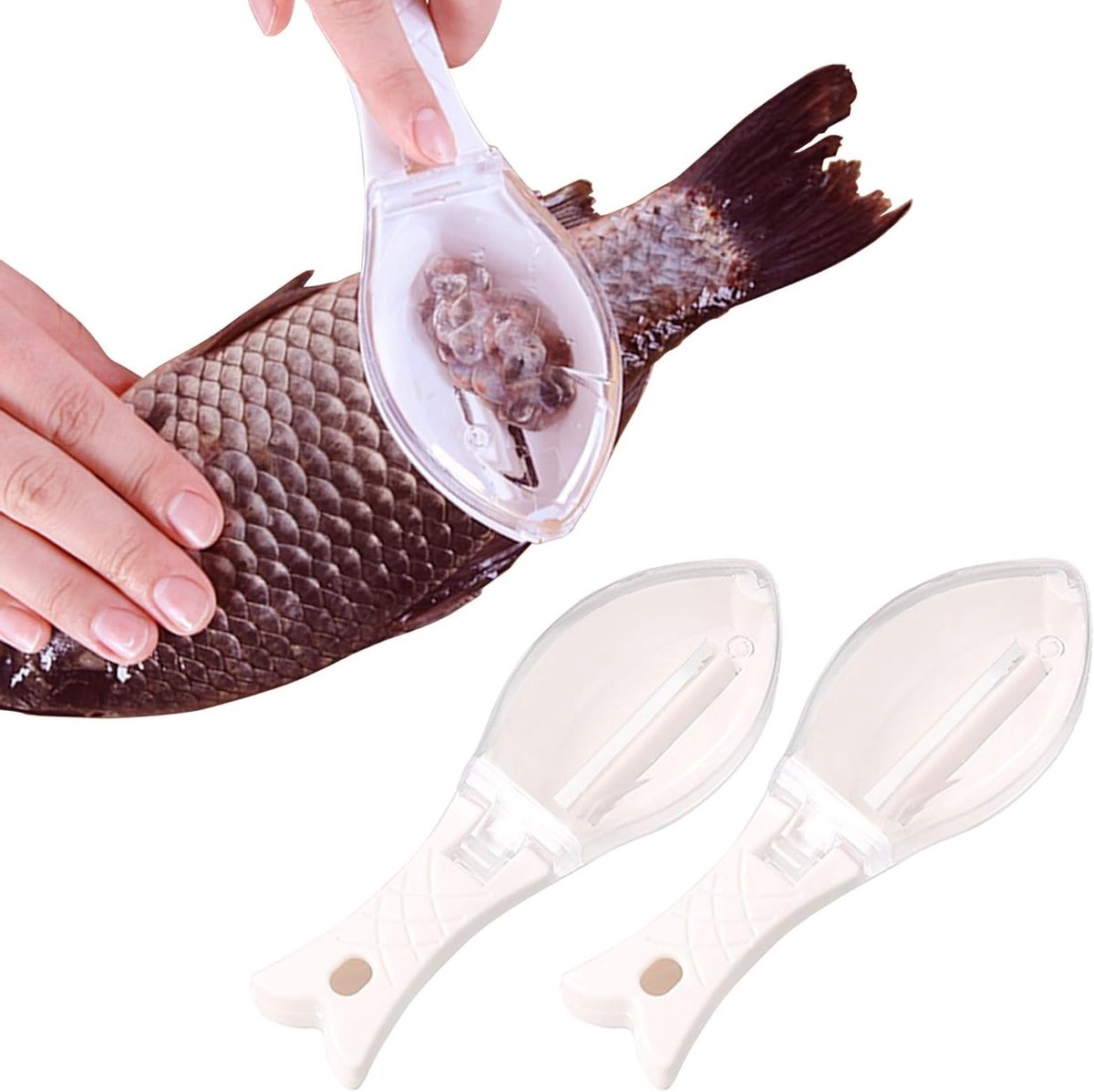 Professionele Vis Schubben Schraper Set - 2 Stuks voor Thuiskeuken en Restaurant, Ideaal Keuken Gereedschap en Gadget met Deksel (Roze)