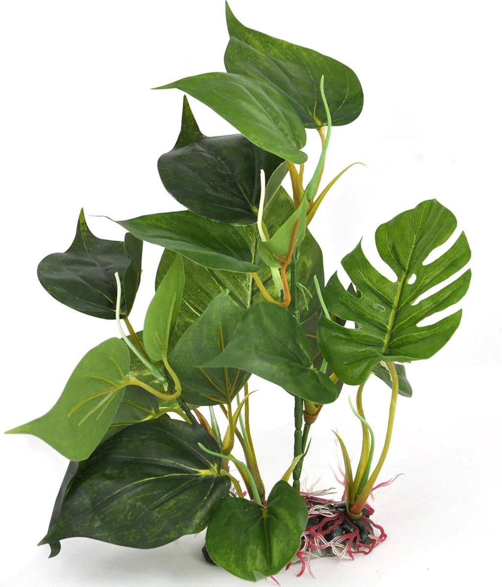 SnelShoppen - Aquarium Kunstplant Groen 24cm - Realistische Plastic Waterplant - Niet Giftig - Decoratie voor Zoetwater en Zoutwater Aquaria - Verstev