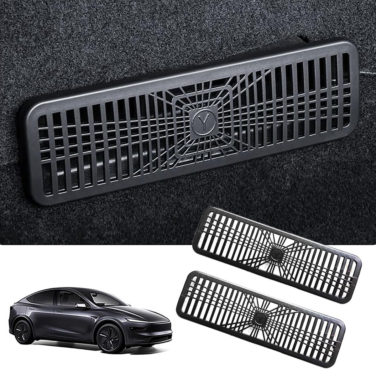 Set van 2 Ventilatiecovers voor Tesla Model Y - Bescherming Luchtuitlaat, Onderstoel Airconditioning, Accessoires voor Model Y 2025 en 2026