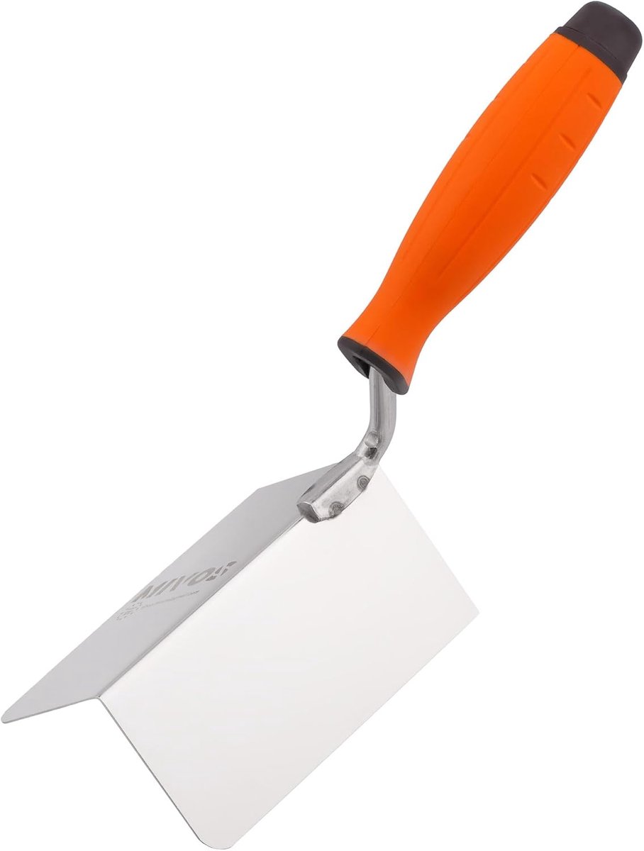 SnelShoppen - RVS Hoekspaan 120 x 60 mm - Buitenhoek met Soft Grip - 90° Hoek Spatel voor Perfecte Afwerking - Hoek Gereedschap voor Stucwerk en Beton