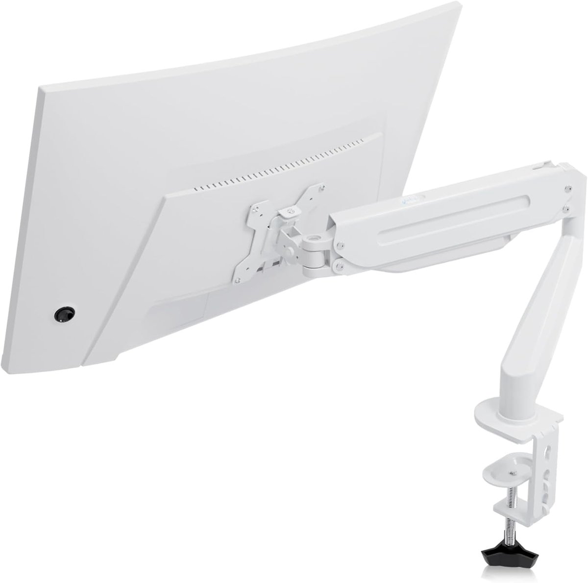 Monitorarm Enkel - Schermarm Bureau - Ergonomisch Werken - Gasveer Verstelbaar - 17-27 inch - Wit