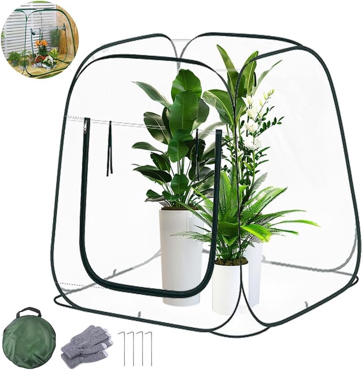 Wintertent voor Planten 98 x 98 x 98 cm - Transparante Kweekkas voor Groenten en Bloemen, Ideaal voor de Winter zonder Montage
