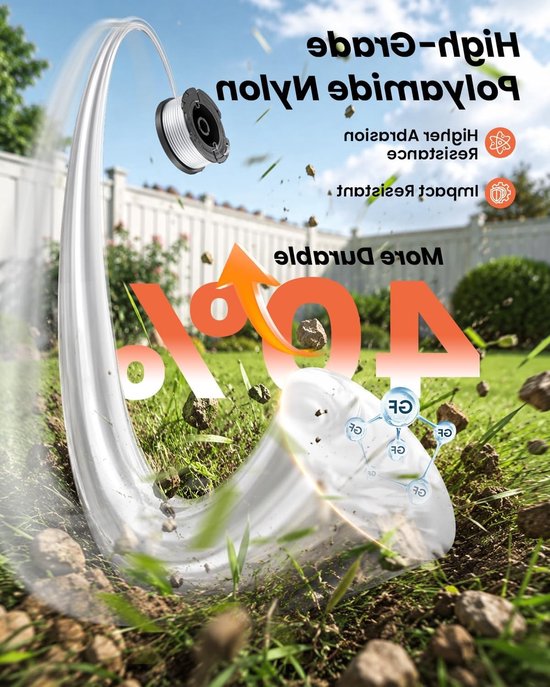 8 Stuks Nylon Spoelen voor Grastrimmer - 9 m 1/4 Inch Geschikt voor Tuinonderhoud en Gras Trimmen — afbeelding 3