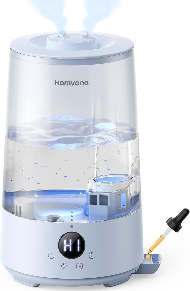 SnelShoppen - Topvul Luchtbevochtiger 3.6L met Aromatherapie, 360° Verneveling, 34 Uur Duurzaam en Stil (23 dB), BPA Vrij, 7 Kleuren, Perfect voor Sla