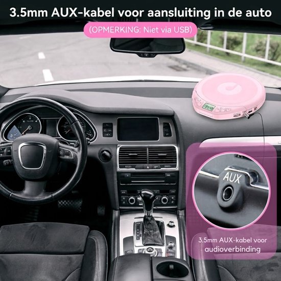 SP® CD Speler Draagbare - Draagbare Bluetooth CD Speler - CD Speler - Roze - 24cm x 18cm x 6cm van SP — afbeelding 4