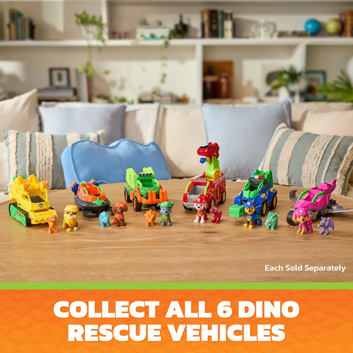 PAW Patrol - De Dino Film - Rocky's Dino Rescue Recycler Voertuig - Met geheim vak en werkende klauw, 2 actiefiguren — cadeau in Spellen & Speelgoed - foto 3