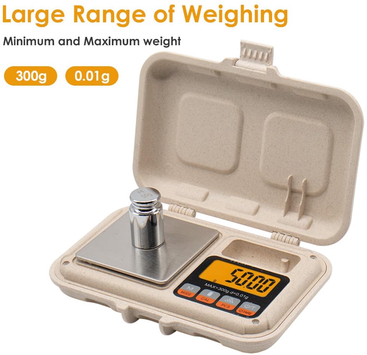 SnelShoppen - Digitale Pocket Weegschaal 300g x 0.01g - Mini Elektronische Precisieweegschaal voor Sieraden, Grams en US, LCD Scherm, Tare Functie - C