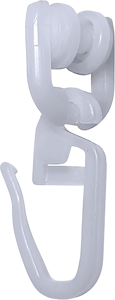 SnelShoppen - Vouwhaken voor T-Rails, 100 Stuks, Wit, Universele Accessoires voor Gordijnen in Woonkamer, Caravan, Camping