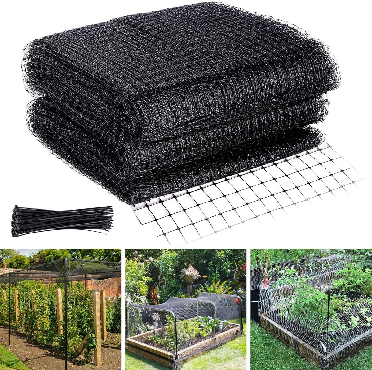 SnelShoppen - 2.1X33M Tuinnet Vogelnet Robuust & Duurzaam PP Bescherming voor Planten, Groenten, Fruit, Bloemen en Vijvers