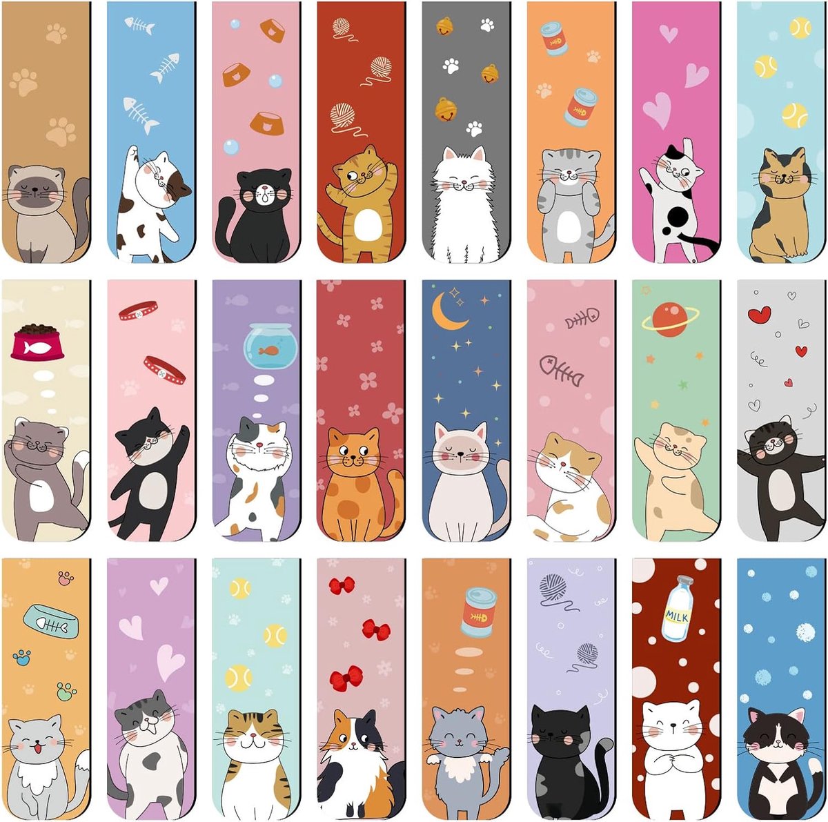 SnelShoppen - 48 Magneet Boekmerken voor Kattenliefhebbers, Schattige Magnetische Pagina Markers, Advent Kalender, Perfecte Kerstcadeaus voor Studente