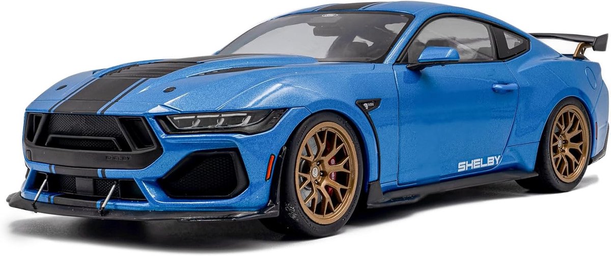 SnelShoppen - 1:18 Miniatuur Auto Shelby Mustang Super Snake Grabber Blue Metallic 2025 - Perfect voor Collectie, Speelgoed, Decoratie, Cadeau voor Au