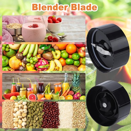 SnelShoppen - Vervangende Blades voor Magic Bullet Blender - Kruis- en Platte Bladen met Rubber Dichtingen - Geschikt voor 250W Keukenblender van Snelshoppen — afbeelding 3
