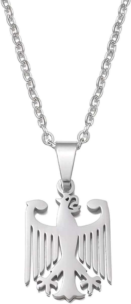 Duitse Adelaarsketting met Nationaal Embleem van Roestvrij Staal, Elegante Zilveren Sieraden voor Dames