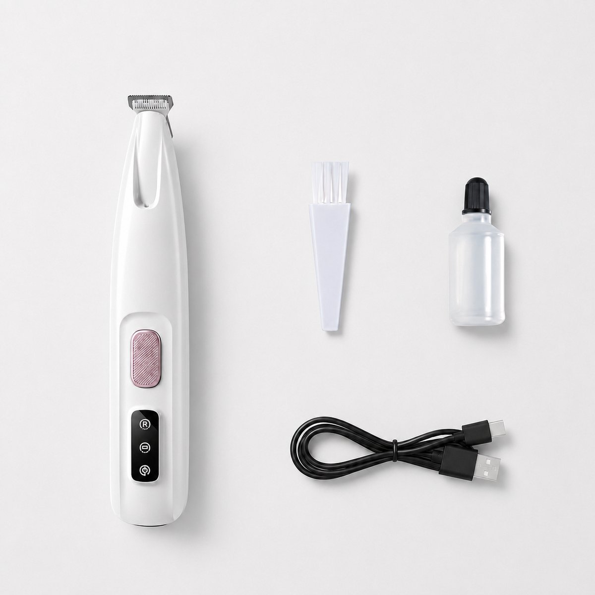 Kattentondeuse en hondentondeuse - Stille trimmer voor pootjes en gezicht - Met LED-licht - Draadloos en waterdicht - Precisie trimmer voor huisdieren- Wit