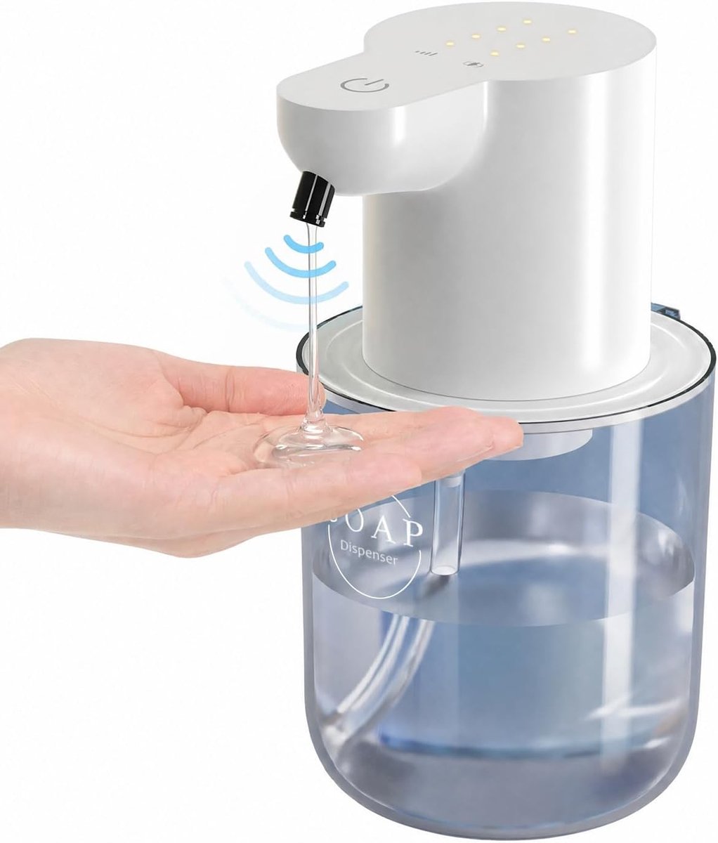 SnelShoppen - Automatische Wandmontage Zeepdispenser voor Vloeibare Zeep, Wit, 400ml, Compact, Waterproof, Flexibele Installatie, Ideaal voor Keuken e