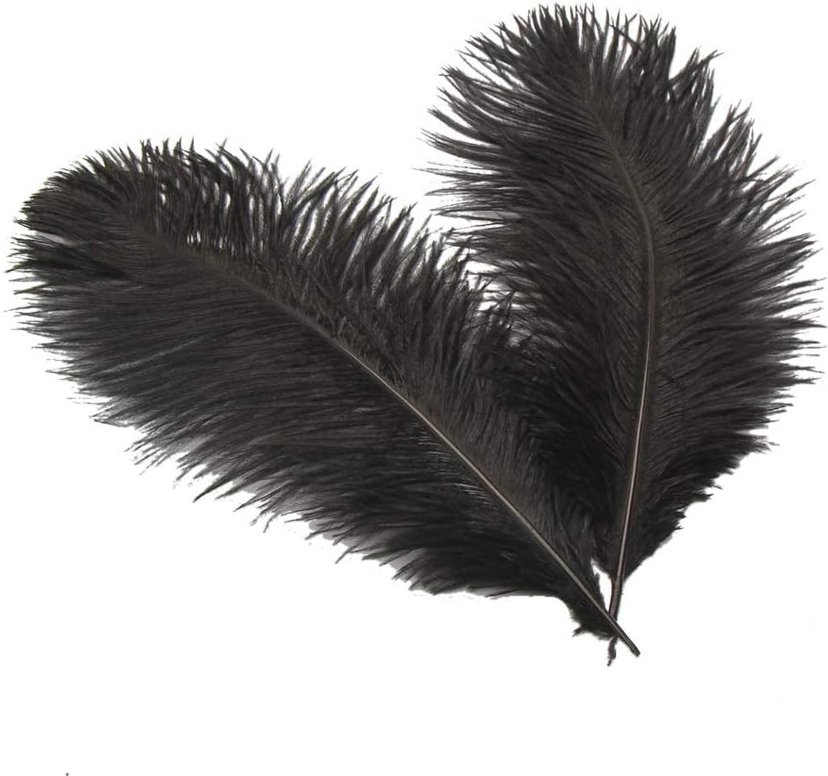 SnelShoppen - 10x Zwarte Struisvogelveren 15-20cm voor Tafeldecoratie Bruiloft, Feest, Thuisdecoratie - Natuurlijke Geverfde Veren voor DIY Projecten