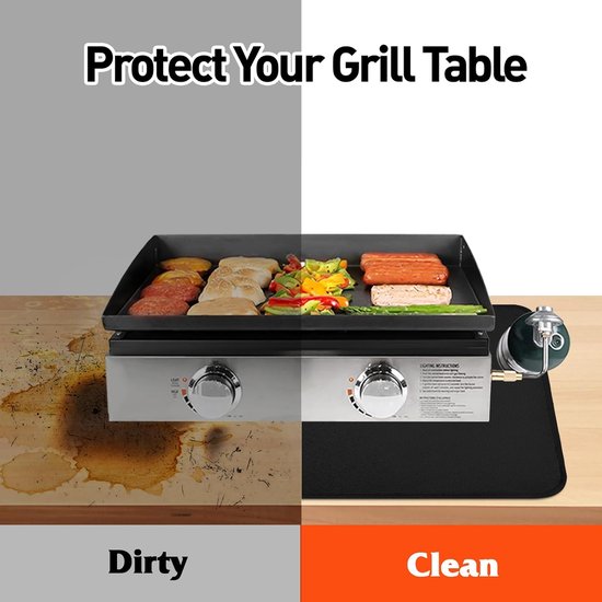 SnelShoppen - Fireproof Grill Mat 50 x 60 cm - Hittebestendige BBQ Beschermmat voor Tafelgrill, Gasbarbecue, Houtskool, Smoker en Pizzaoven - Makkelij van snelshoppen — afbeelding 3