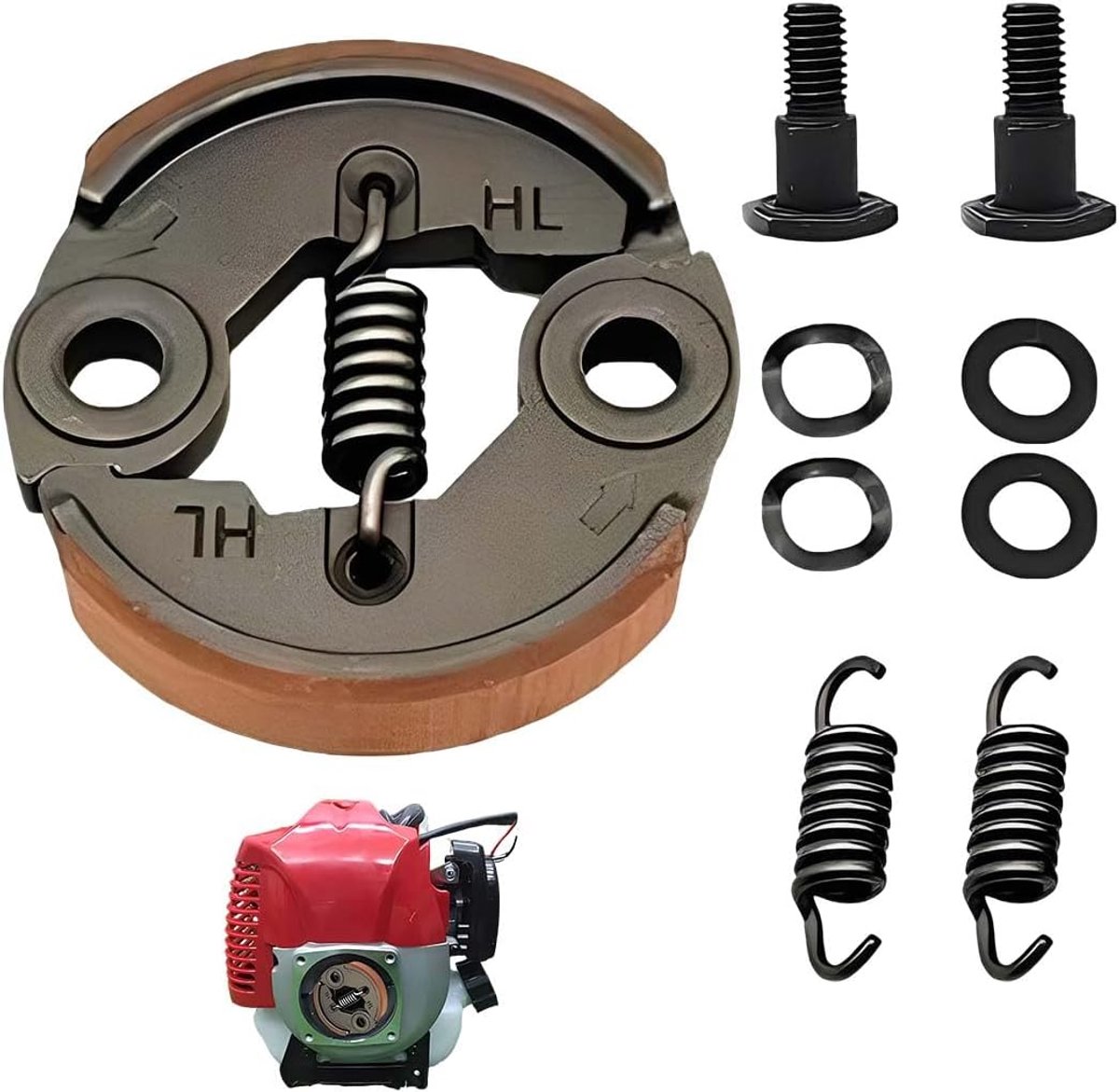 SnelShoppen - Brush Cutter Set Grasmaaier Koppeling Tuingereedschap Vervangingsonderdelen Grasmaaier Koppeling + Veer voor GX35/140/139/40-5/TU43