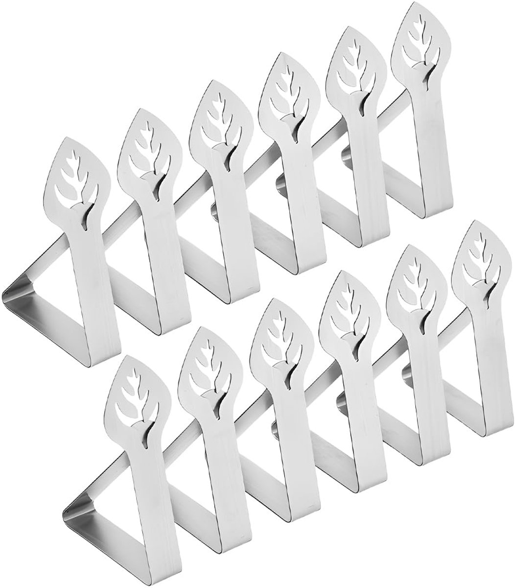 Set van 12 - Tafelkleedclips - Driehoekige tafelkleedclips - Antislip tafelkleedclips - Ge