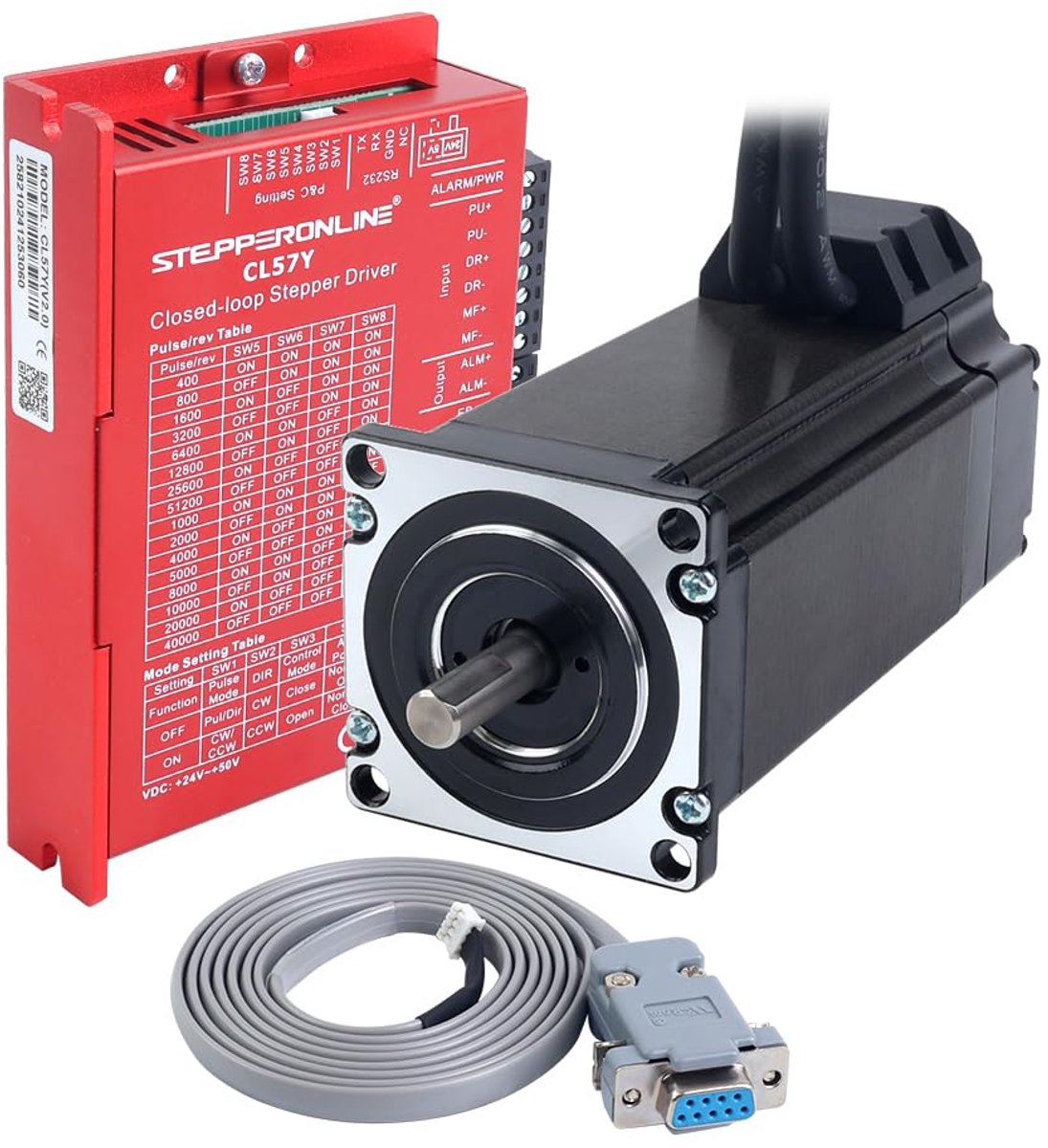 SnelShoppen - Closed Loop Stepper Motor CNC KIT V2.0 3.0 Nm 5.0A Nema 23 Motor & 0-7.0A 24-50VDC Driver met Encoder voor Precisie Machining
