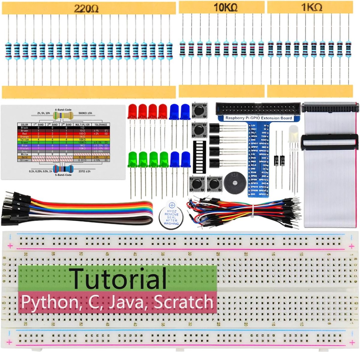 SnelShoppen - Freenove Basic Starter Kit Raspberry Pi 5 4 B 3 B+ 400 Zero 2W - 146 Items, 48 Projecten, 383-Pagina Gedetailleerde Tutorial, Python, C,