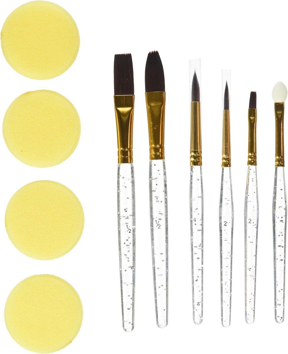 Kindermake-uptasje met Borstels en Sponzen - Ideaal voor Artistieke Make-up en Vermomming - Gemakkelijk Schoon te Maken met Water