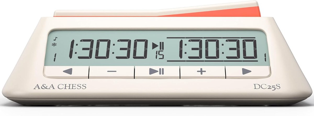SnelShoppen - Digitale Schaakklok met 36 Toernooimodi, Minimalistisch Design in Wit, Draagbare Timer voor Schaak en Bordspellen