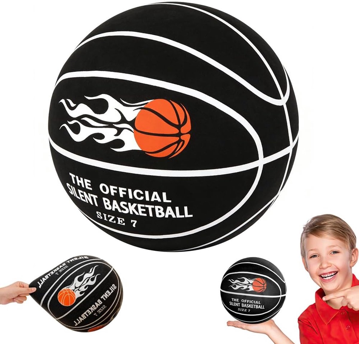 SnelShoppen - Silent Shot Basketball Size 7 - Geluidloze Dribbelbal - High Density Foam - Ideaal voor Binnen - Voor Kinderen 3-8 Jaar
