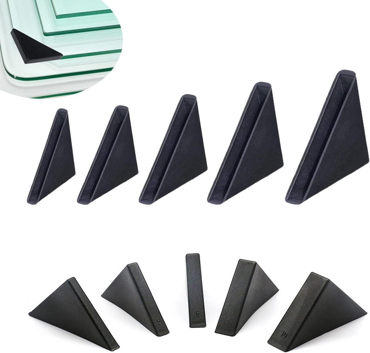 SnelShoppen - Hoekbeschermers voor Meubels 4mm/5mm/6mm/8mm/10mm - Triangulaire Glazen Hoekbeschermers Kussen - 50 Stuks voor Bescherming van Spiegel e