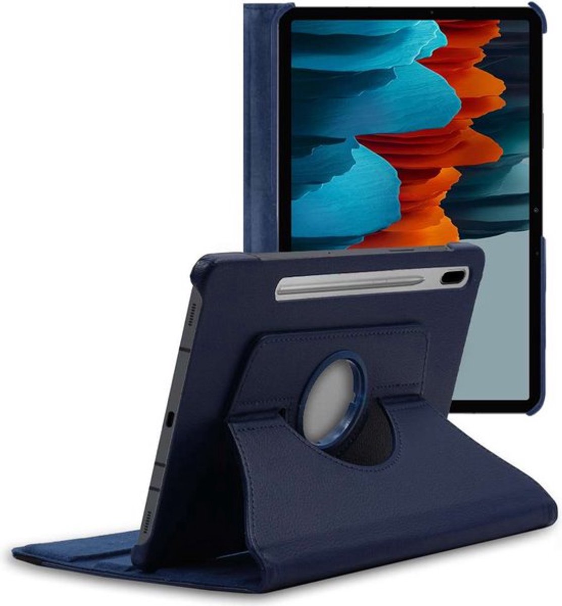 ebestStar - Hoes geschikt voor Samsung Galaxy Tab S7 SM-T870, Roterende Etui, Case, 360° Draaibaar hoesje, Donkerblauw
