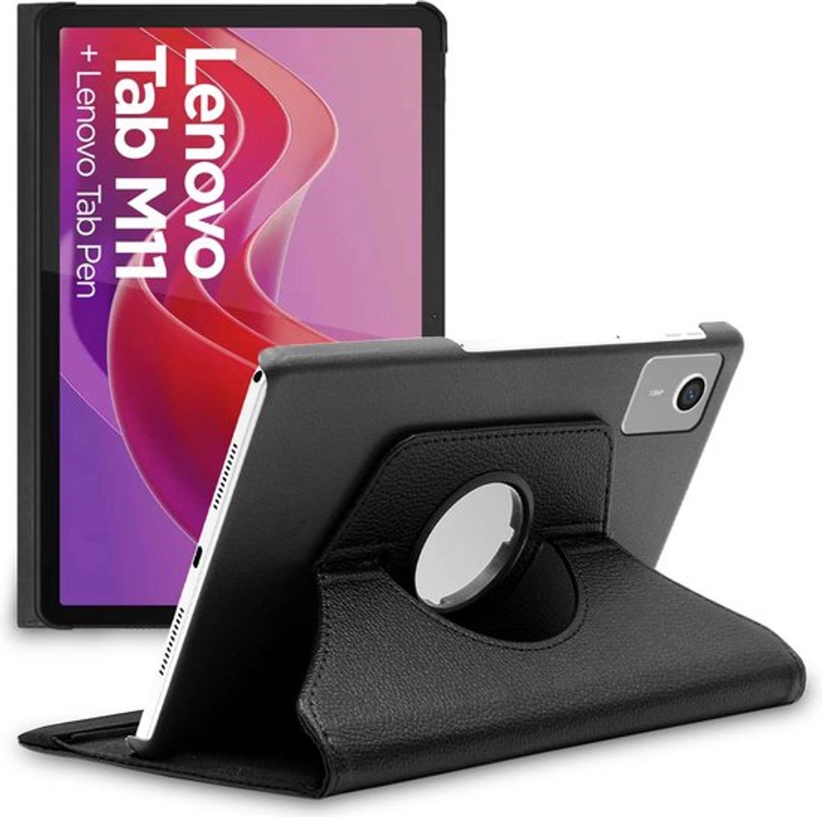 ebestStar - Hoes geschikt voor Lenovo Tab M11, Roterende Etui, Case, 360° Draaibaar hoesje, Zwart