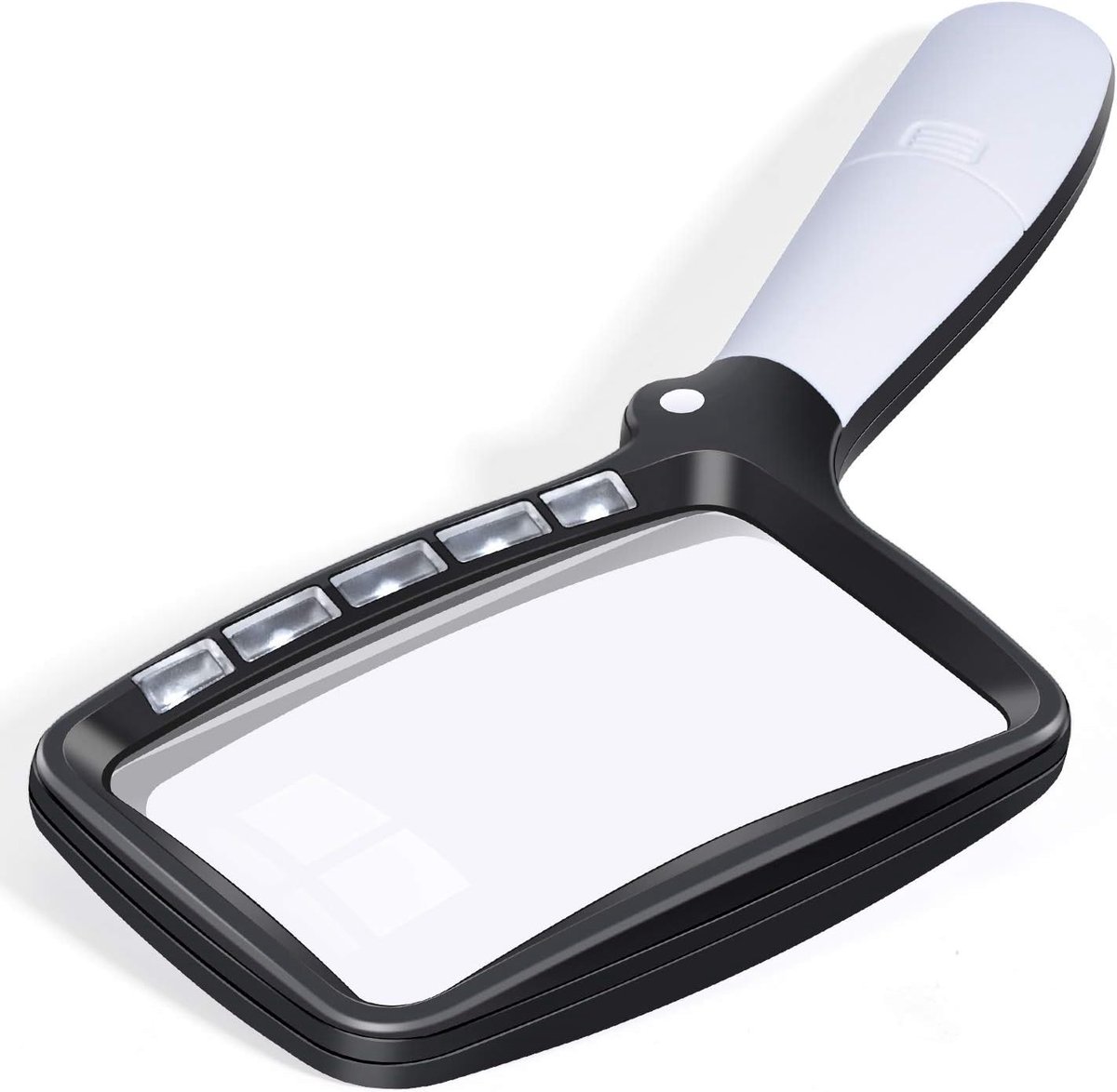 SnelShoppen - Vouwbare Vergrootglas met Licht, 5 LED's, Dimbaar, Grote Magnifying Glass voor Senioren, Lezen, Inspectie, Hobby's, Ambachten, Munten, P