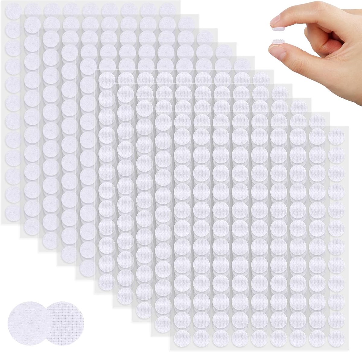 SnelShoppen - Zelfklevende Ronde Bevestigingshaken 10 mm - 540 Paar Klittenband - Duurzaam Nylon Polyester - Ideaal voor Knutselen, School, Thuisgebru