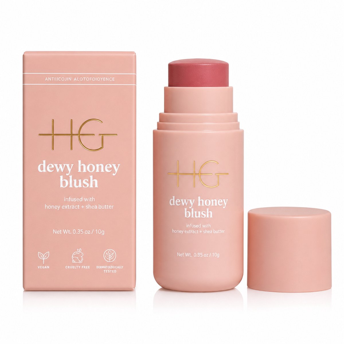 HG Aesthetics Dewy Honey Blush Stick – Crème Blush met Honing, Hyaluronzuur, Panthenol & Vitamine E – Opbouwbare Kleur – Stralende Dewy Finish – 10 g