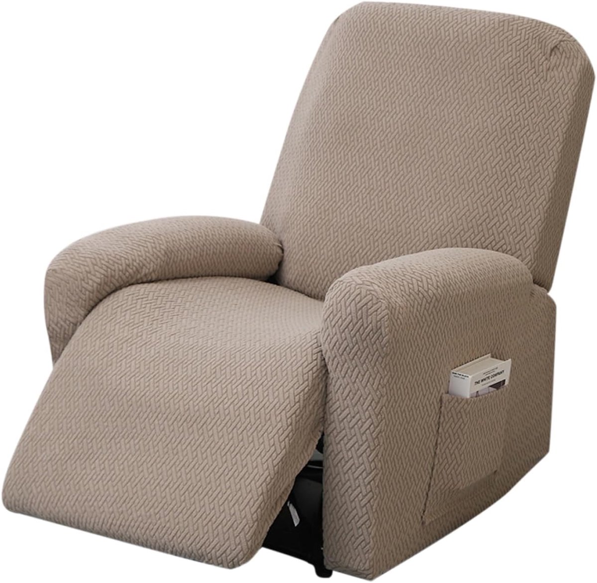 SnelShoppen - Recliner Stoelbeschermer, Stretch 4-Delige Sofa Cover, Wasbaar, Slijt- en Krassenbestendig, Bruin, Geschikt voor Relaxfauteuils